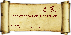 Leitersdorfer Bertalan névjegykártya